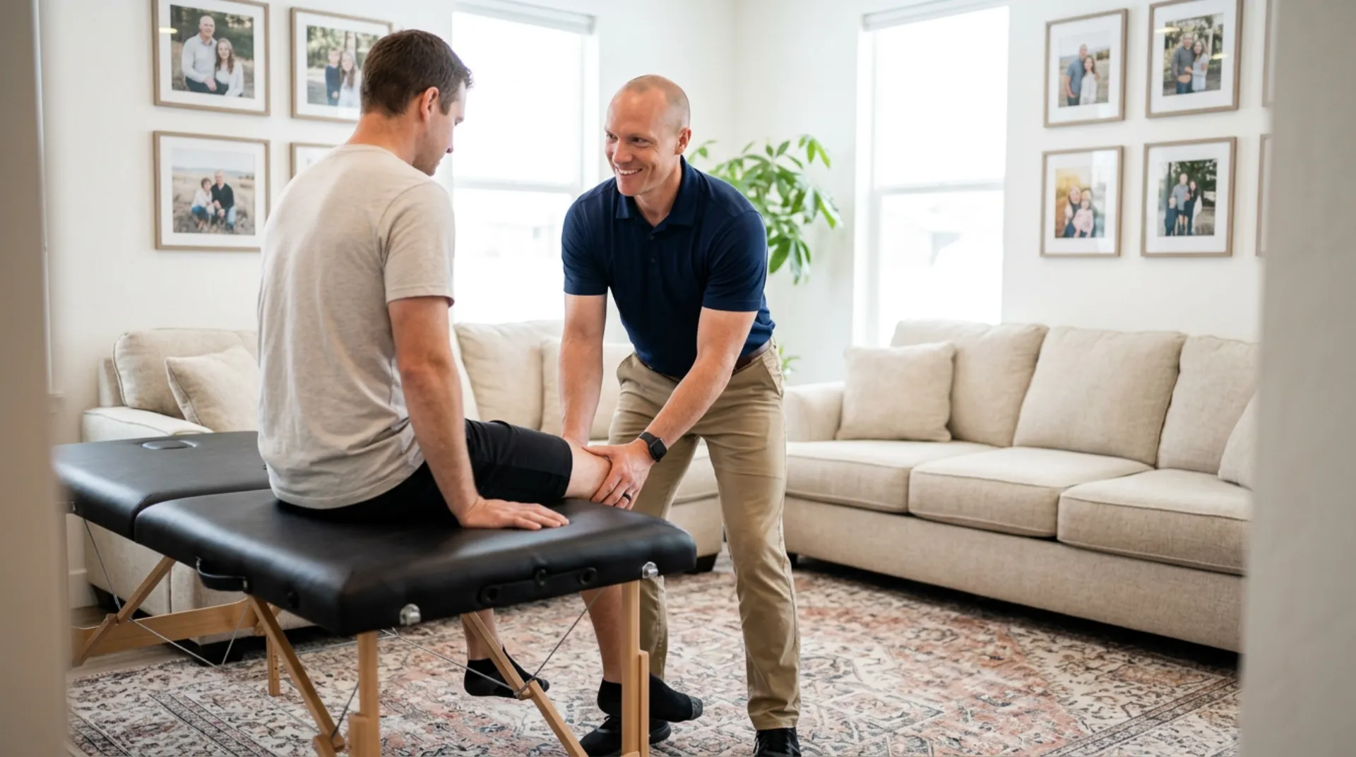 In-home physical therapy session